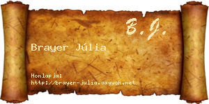 Brayer Júlia névjegykártya